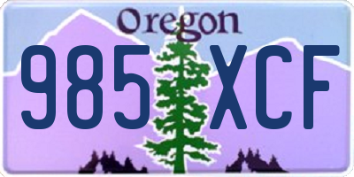 OR license plate 985XCF