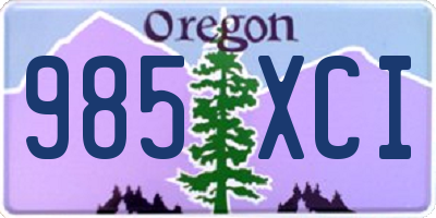 OR license plate 985XCI