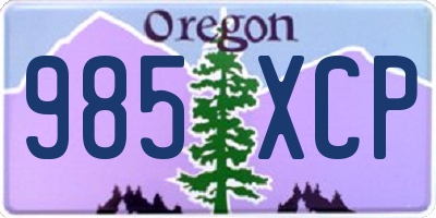 OR license plate 985XCP