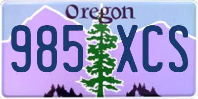 OR license plate 985XCS