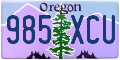 OR license plate 985XCU