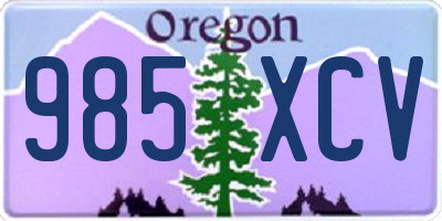 OR license plate 985XCV