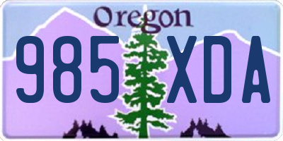 OR license plate 985XDA