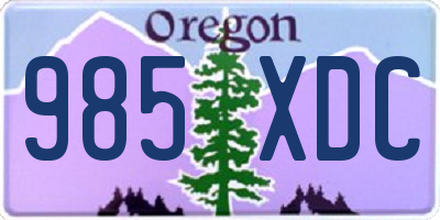 OR license plate 985XDC