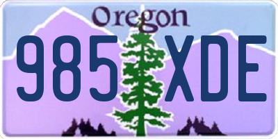 OR license plate 985XDE