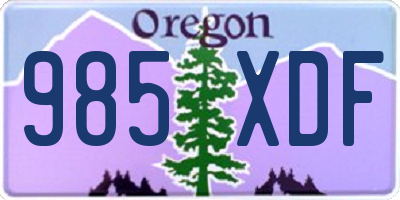 OR license plate 985XDF