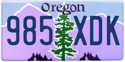 OR license plate 985XDK