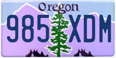 OR license plate 985XDM