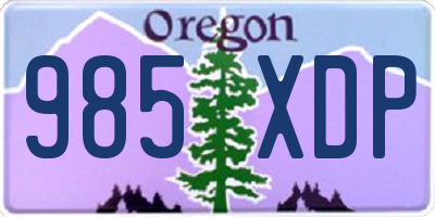 OR license plate 985XDP