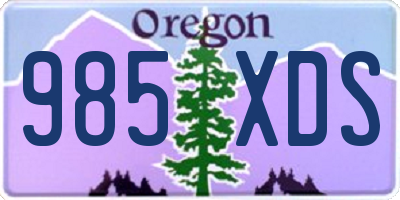 OR license plate 985XDS
