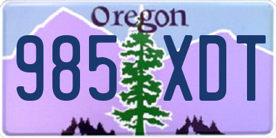 OR license plate 985XDT