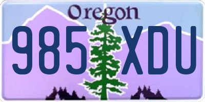 OR license plate 985XDU