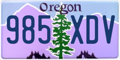 OR license plate 985XDV
