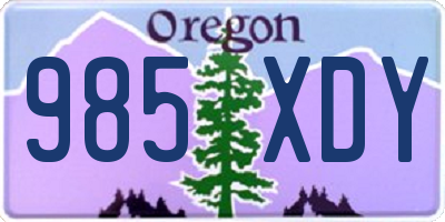 OR license plate 985XDY