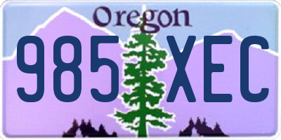 OR license plate 985XEC