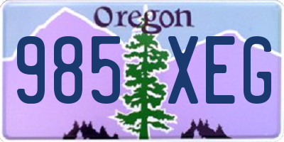 OR license plate 985XEG