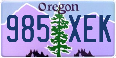 OR license plate 985XEK