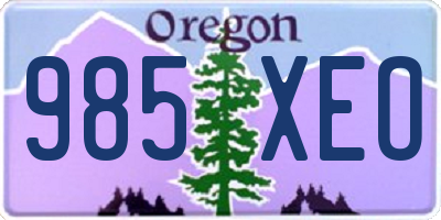 OR license plate 985XEO