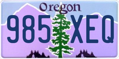 OR license plate 985XEQ