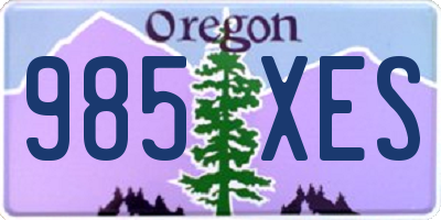 OR license plate 985XES