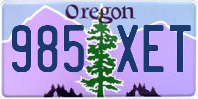 OR license plate 985XET