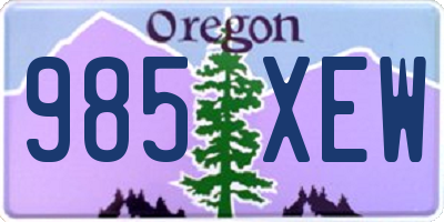 OR license plate 985XEW