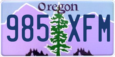 OR license plate 985XFM