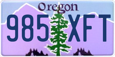 OR license plate 985XFT