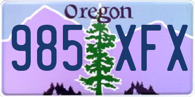 OR license plate 985XFX