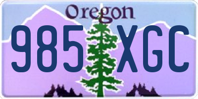 OR license plate 985XGC