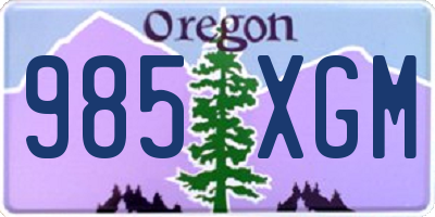 OR license plate 985XGM