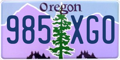 OR license plate 985XGO