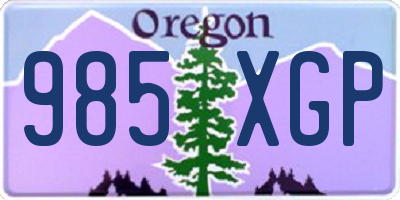 OR license plate 985XGP