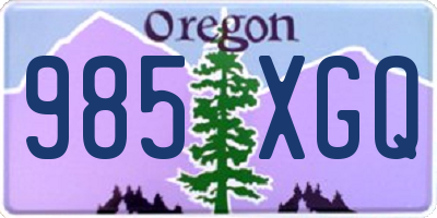 OR license plate 985XGQ