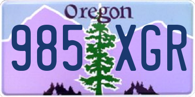 OR license plate 985XGR