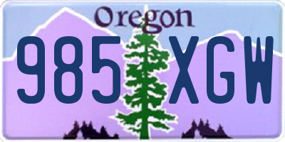 OR license plate 985XGW