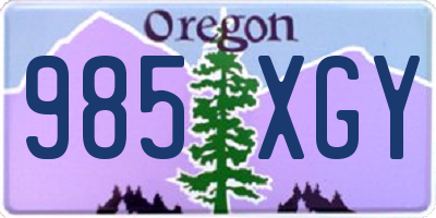 OR license plate 985XGY