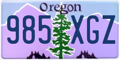 OR license plate 985XGZ
