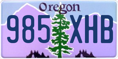 OR license plate 985XHB