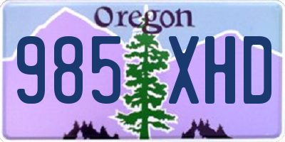 OR license plate 985XHD