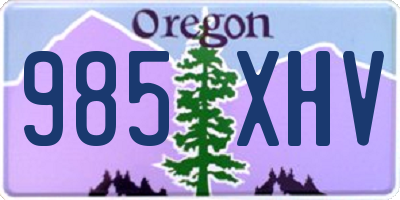 OR license plate 985XHV