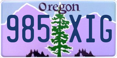 OR license plate 985XIG