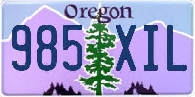 OR license plate 985XIL