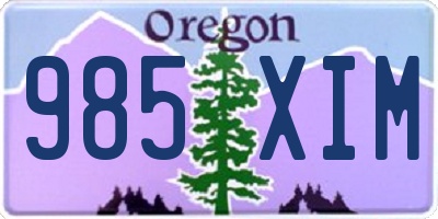 OR license plate 985XIM