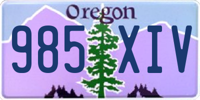 OR license plate 985XIV