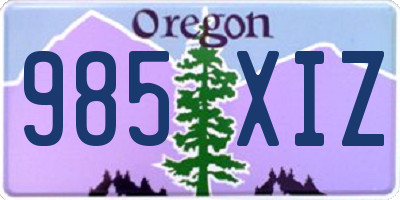 OR license plate 985XIZ