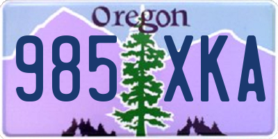 OR license plate 985XKA