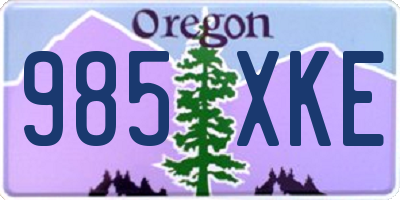OR license plate 985XKE