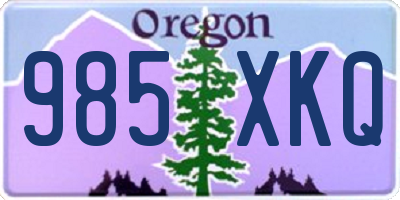 OR license plate 985XKQ