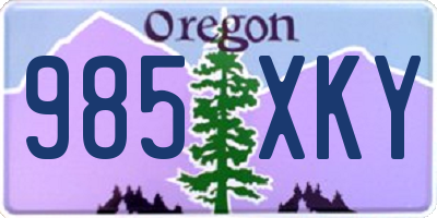 OR license plate 985XKY